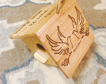 Custom, Personalized, Hand Engraved Cedar Bird House (Birdhouse)