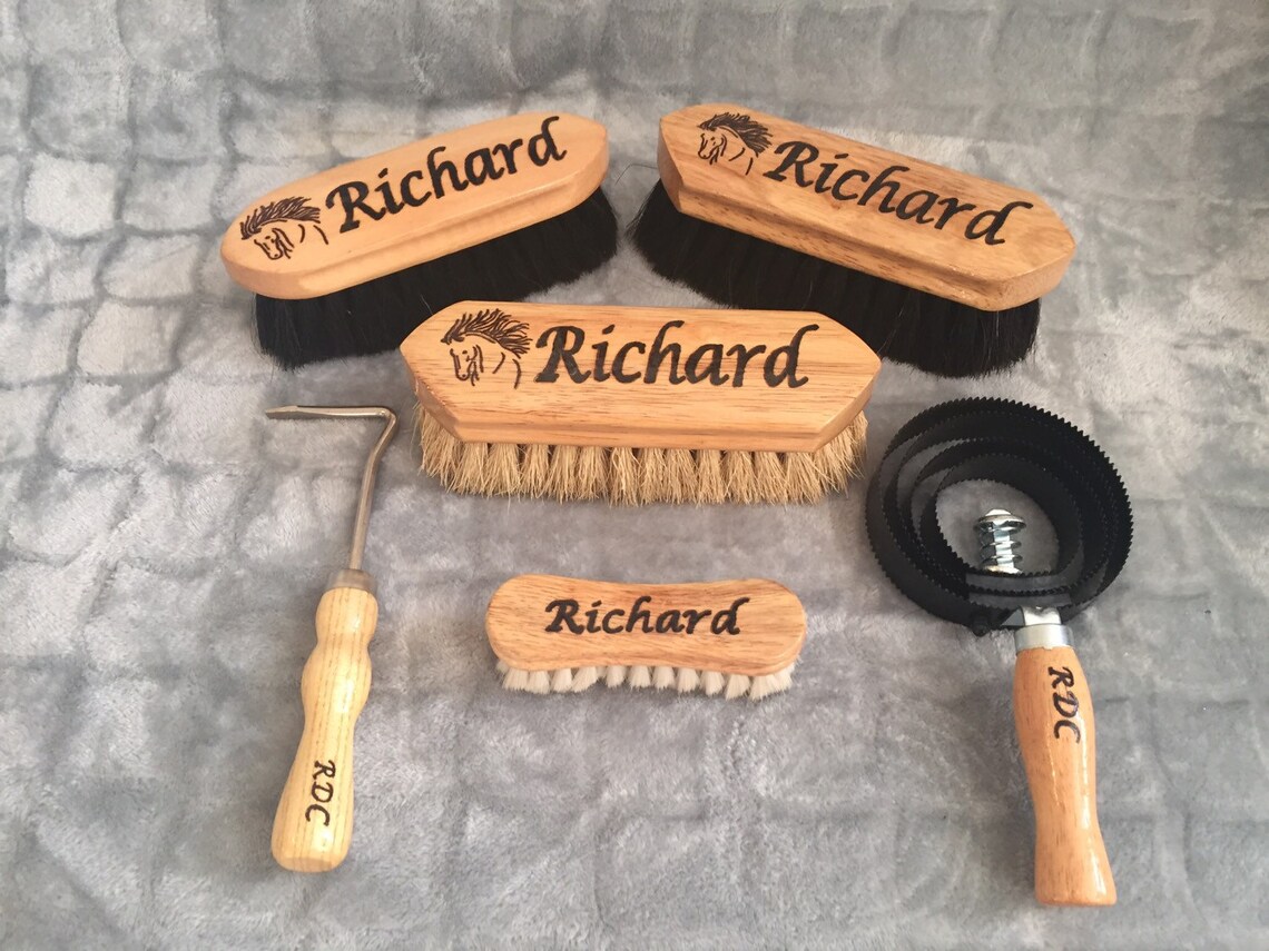 Custom Personalized Horse Grooming Tote and Brush Set Mix Etsy