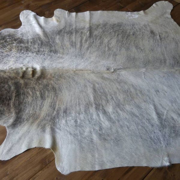 Large Grey beige brindle cowhide rug