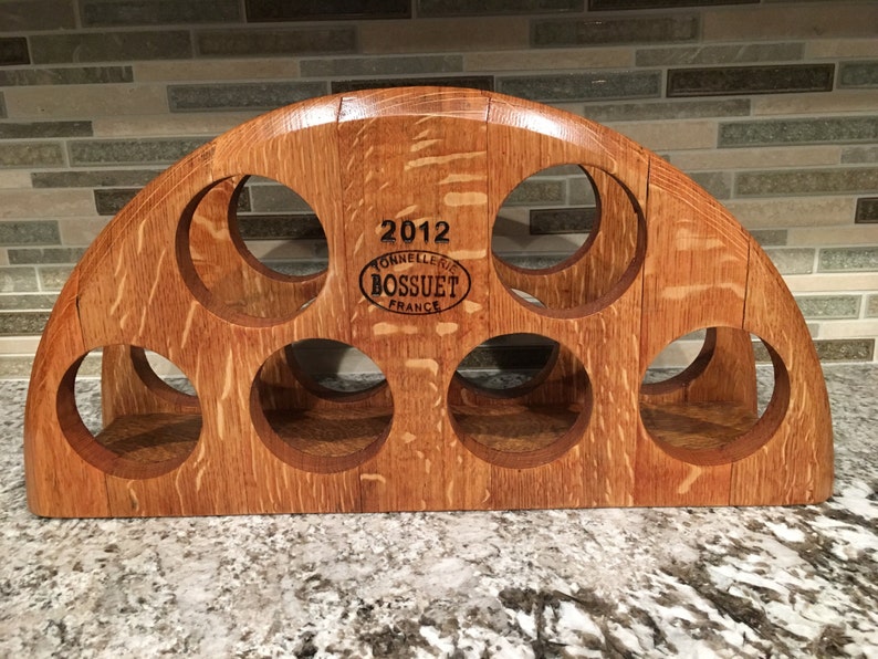 Wine barrel head wine rack Etsy