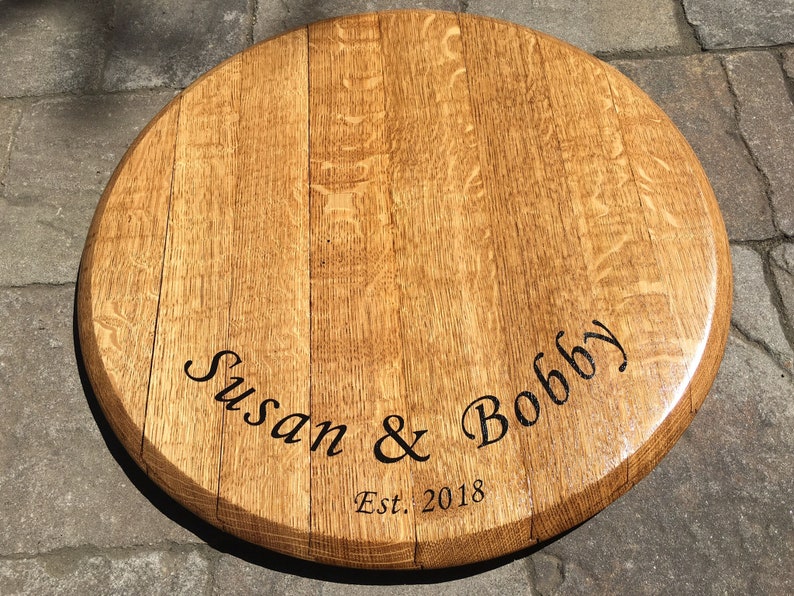 Wine Barrel Top Lazy Susan personalized Etsy