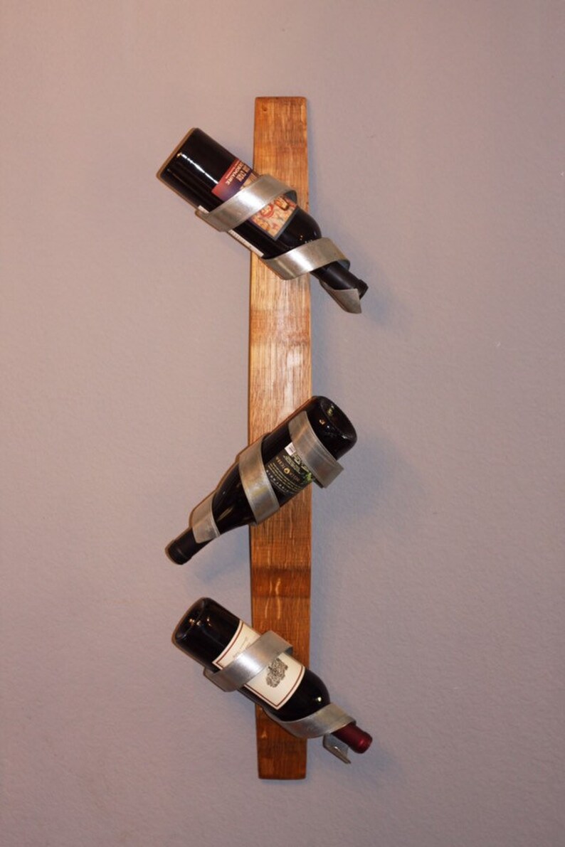 Wine Barrel Stave Wall Hanging Wine Rack Etsy