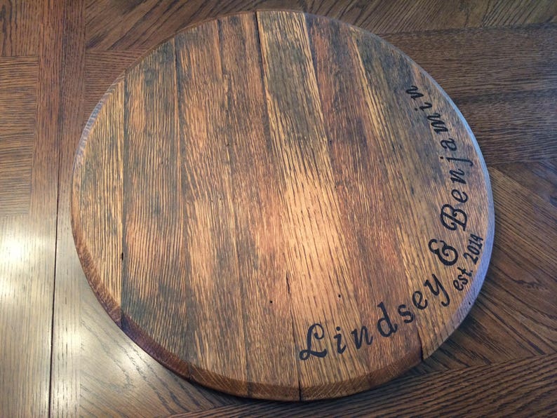 Wine Barrel Top Lazy Susan personalized Etsy