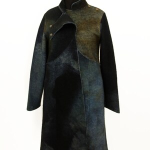 Felted wool coat, Winter Boiled wool coat, Long Warm Jacket for Woman image 2