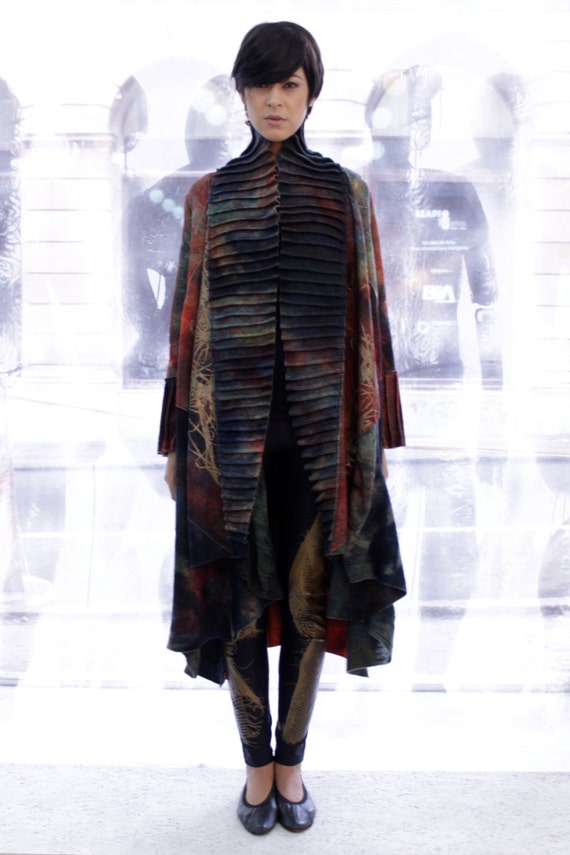 Printed wool coat online