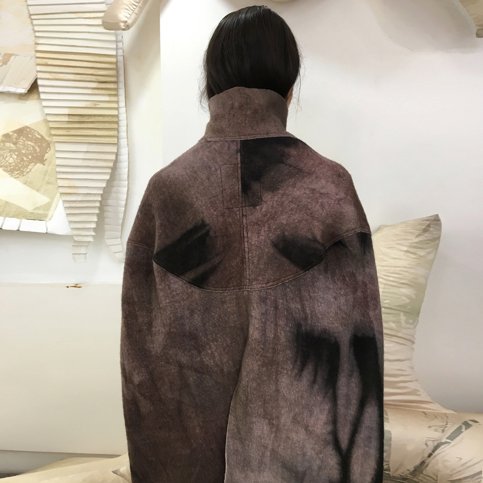 Cocoon Cape Transformable Garment Oversized Tie Dye Wool - Etsy