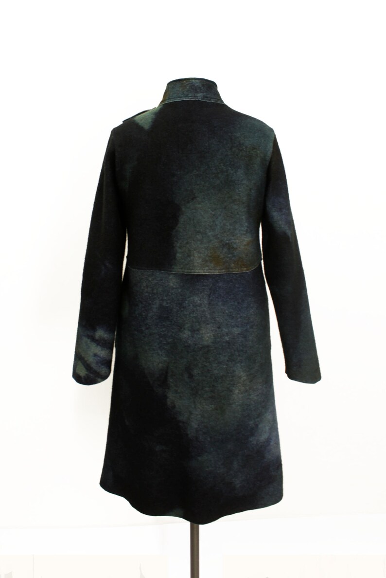 Felted wool coat, Winter Boiled wool coat, Long Warm Jacket for Woman image 5