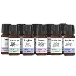 Nikura | Fragrance Oils 10ml | Multi-Listing 70 Options | Soap, Candle Making, Bath, Aromatherapy