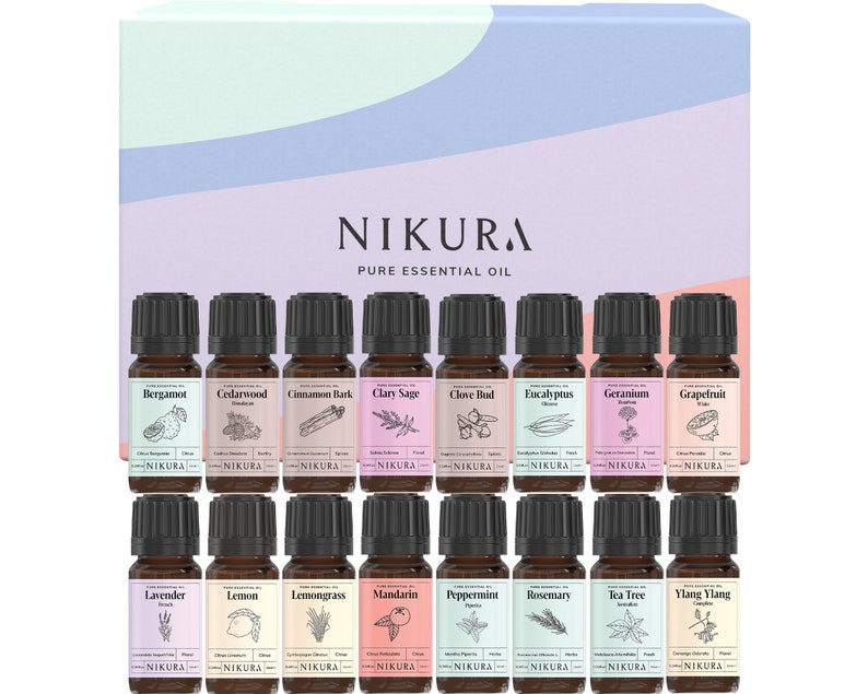 Nikura Mega 16 x 10ml Pure Essential Oils Gift Set image 1