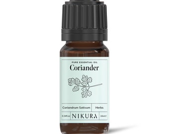 Nikura | Coriander Essential Oil Pure & Natural - 10ml, 20ml, 30ml, 50ml, 100ml, 200ml, 500ml, 1 Litre