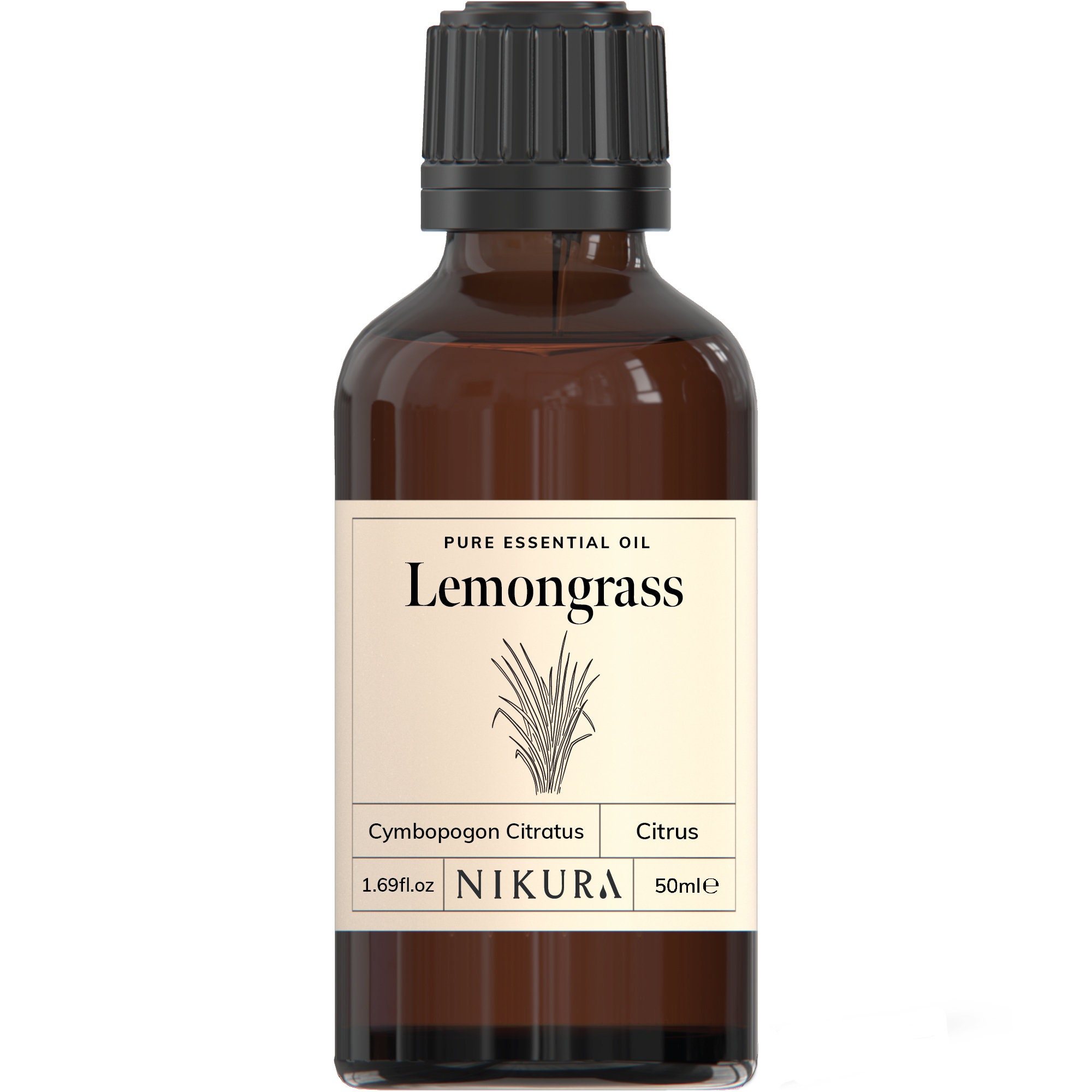 Nikura Lemongrass Essential Oil Pure & Natural 10ml, 20ml, 30ml, 50ml,  100ml, 200ml, 500ml, 1 Litre 