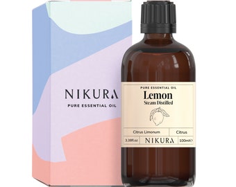 Nikura | Lemon (Steam - Distilled) Pure Essential Oil 100ml | 100% Pure and Natural