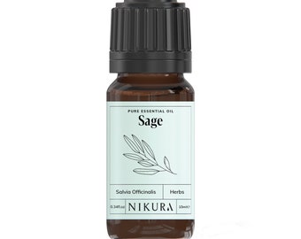 Nikura | Sage Essential Oil Pure & Natural - 10ml, 20ml, 30ml, 50ml, 100ml, 200ml