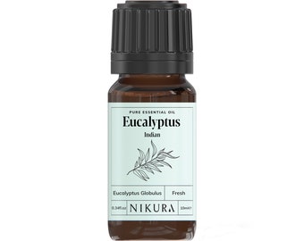 Nikura | Eucalyptus (Indian) Essential Oil Pure & Natural - 10ml, 20ml, 30ml, 50ml, 100ml, 200ml, 500ml, 1 Litre