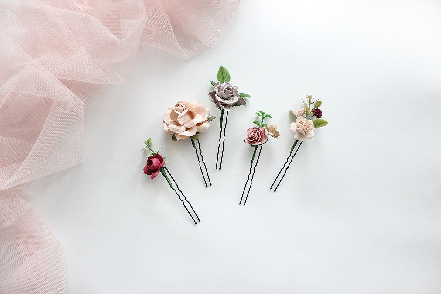Flower hair pins Decorative hair pins Prom hair piece Etsy