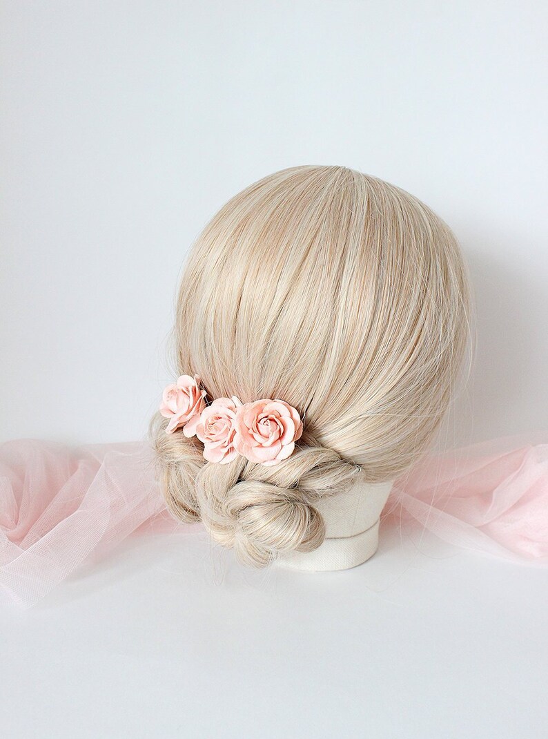 Rose hair pin Flower hair pin Wedding hair pin Bridal hair pin Wedding hairpiece Bridal headpiece Bridesmaid hair pin Garden wedding