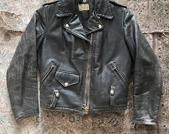 Vintage 60's Montgomery Ward Four Pocket Leather Biker Talon