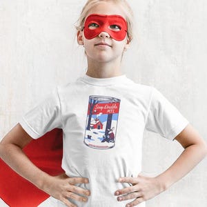 Kinder-T-Shirt – Maple Cane Parodie | Illustration ©Gaga Rattle – 100 % weiße Baumwolle | Gedruckt in Montreal