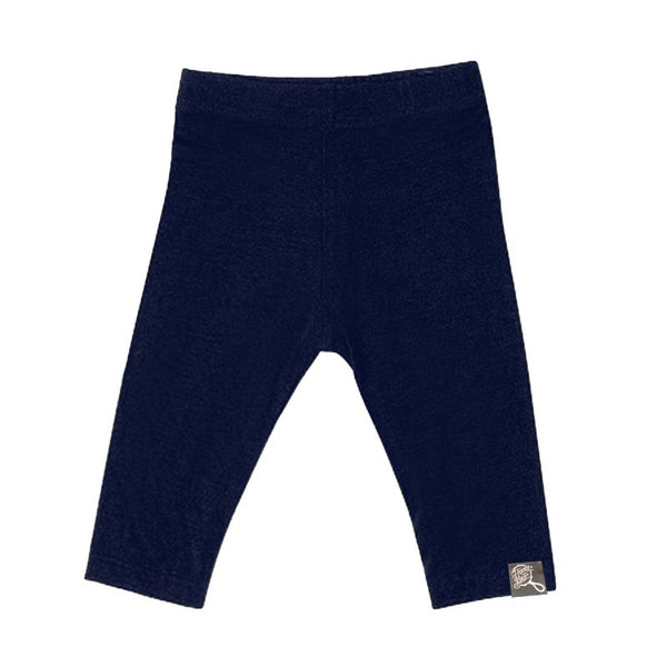 Leggings bébé bleu marine uni, rayonne de bambou