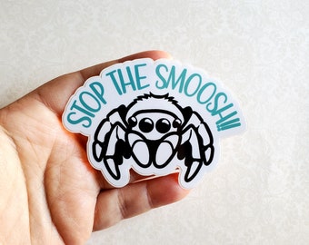 Large Jumping Spider Sticker, Stop the Smoosh Sticker, Jumping Spider Sticker, Die Cut Sticker, Cute Spider Sticker, Jumping Spider Decal