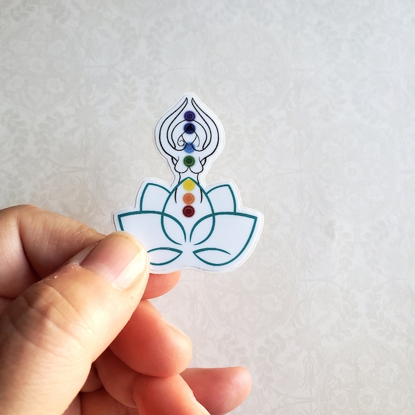 Chakra Goddess Die Cut Sticker, Chakra Girl Sticker, Meditation Sticker, 7 Chakra Sticker