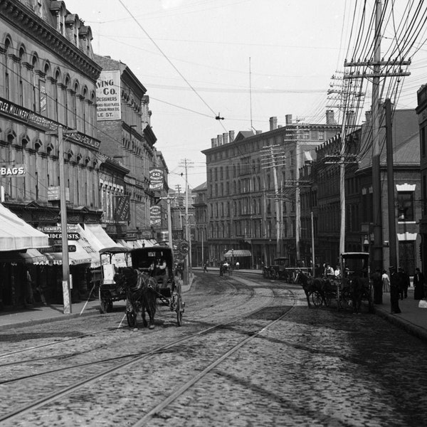 Matted Photograph (8x10)-1904 Middle Street, Portland, Maine ME -  Street Scene