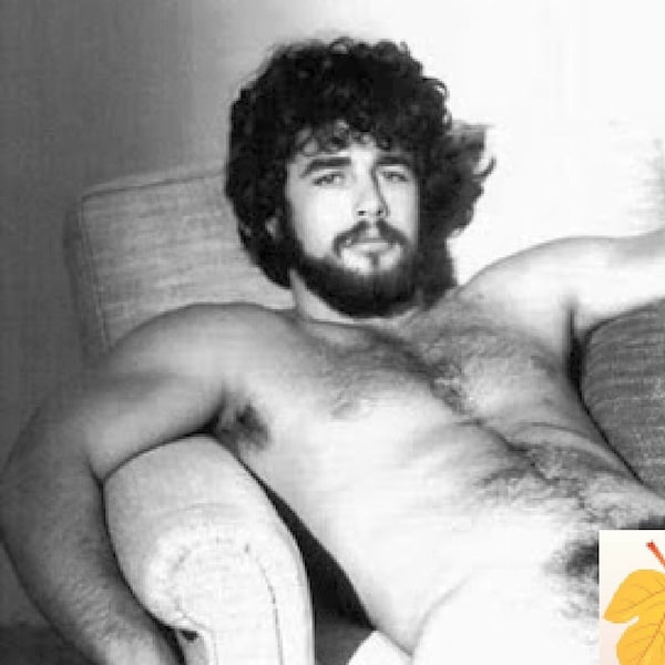 Matted Photograph (5X7) H103 - 1970s Naked Hairy Dude with a Beard - Full Frontal - Nudist - Nude -Male Gay Interest