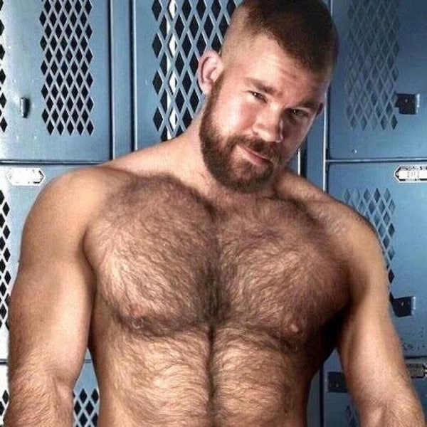 Matted NAKED Photograph (5x7) H1004 - Handsome Hairy Muscular Dude in Locker Room - Full Frontal - Nudist - Nude - Gay Male Interest