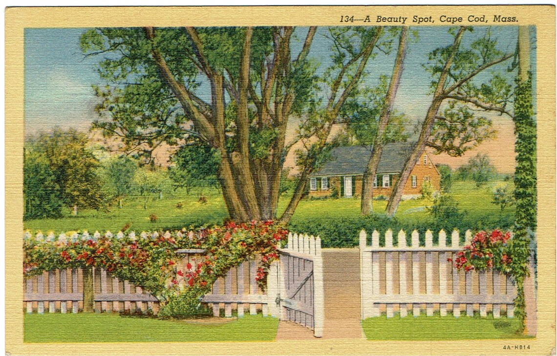 C.1930s Postcard House and Garden Kings Highway in DENNIS Etsy