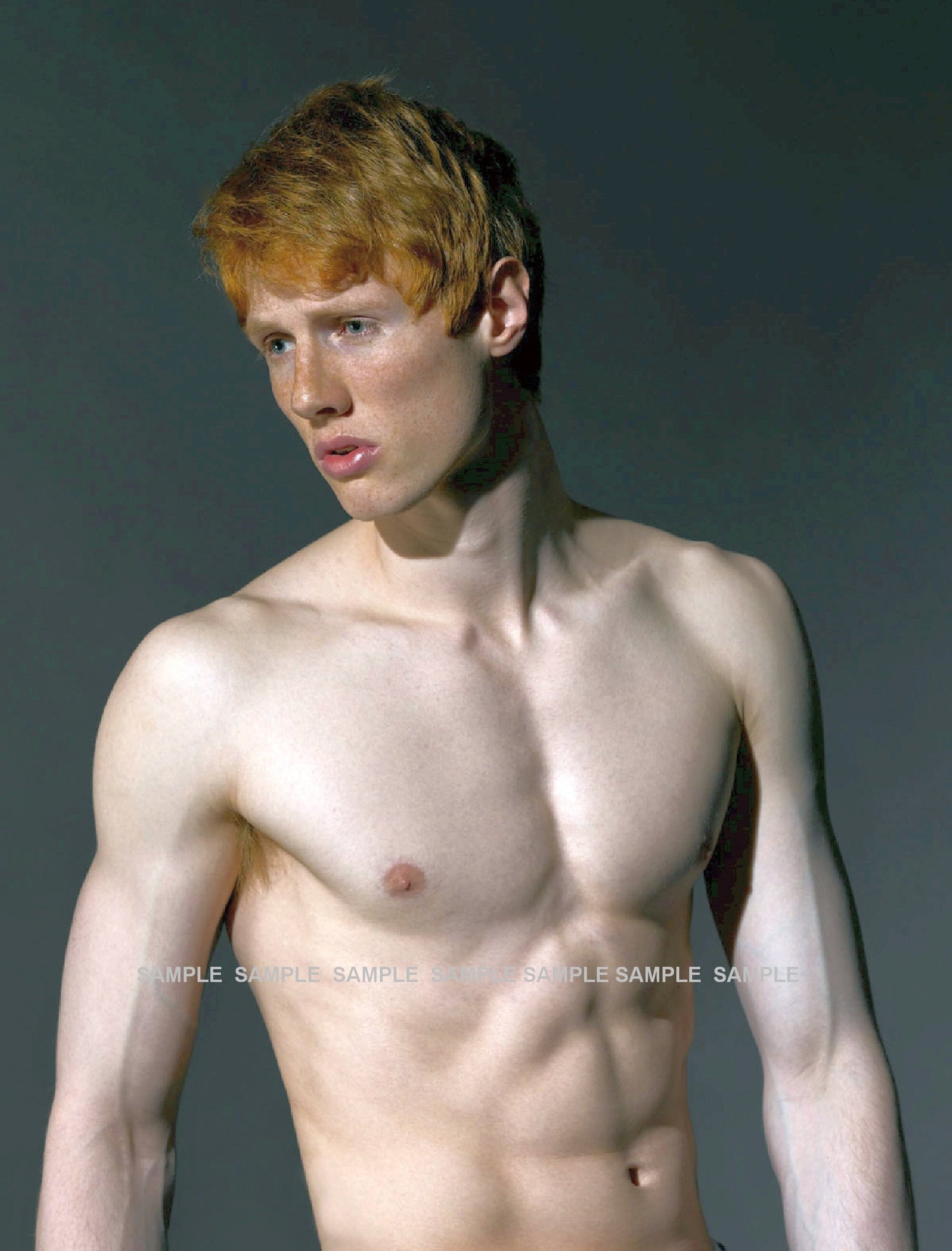 Matted SHIRTLESS GINGER Photograph 5x7 G181 Cute Redhead Dude Gay Male