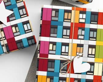 Christmas Gift Wrap Papers cityscapes and building facades architecture