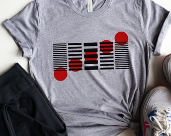 Unisex Geometric T-shirt, 90s Abstract Print, Modern Streetwear