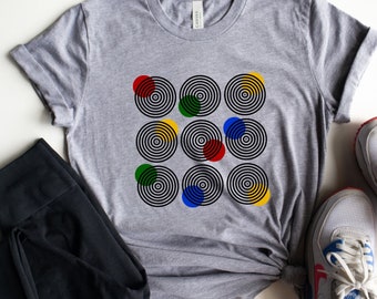 Geometric Circle Print T-Shirt, Modern Minimalist Design