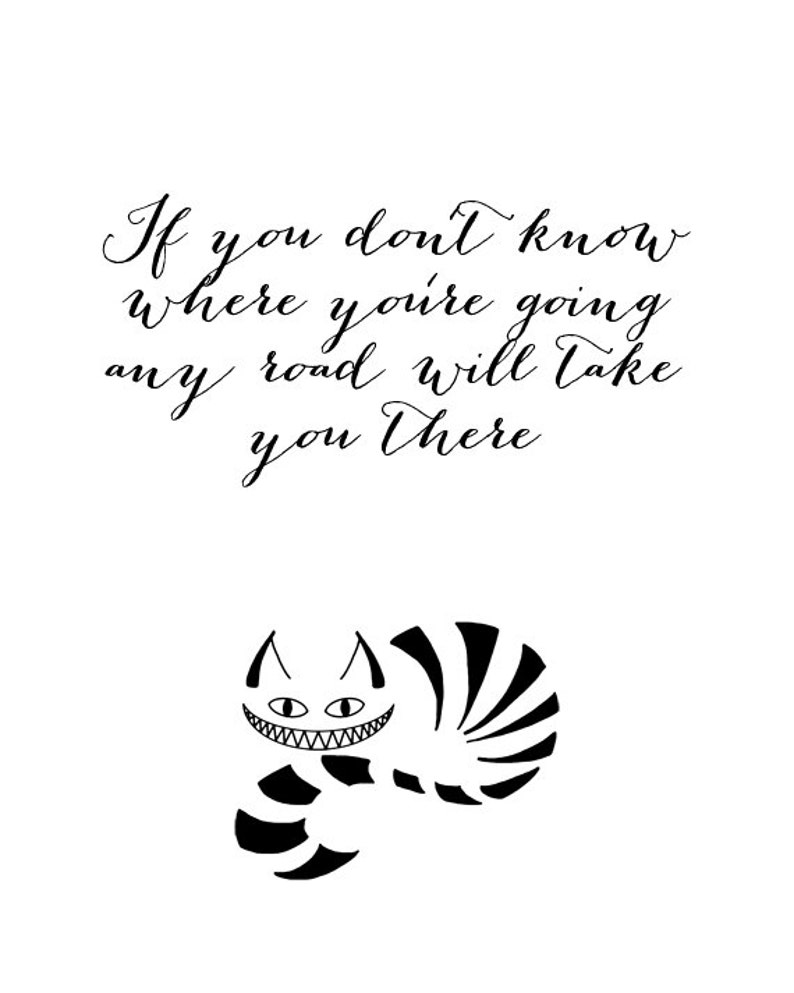 Cheshire Cat Quote, Alice in Wonderland, Cheshire Cat Print, Modern