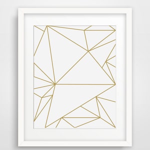 Modern Art Print, Beige, Triangle Art, Geometric, Printable Signs, Home Decor, Beige, Grey, White Geometric, Triangle Art, Minimalist Decor image 1