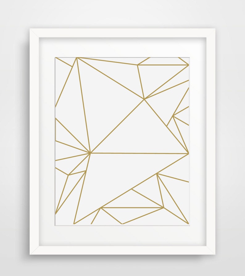 Modern Art Print, Beige, Triangle Art, Geometric, Printable Signs, Home Decor, Beige, Grey, White Geometric, Triangle Art, Minimalist Decor image 1