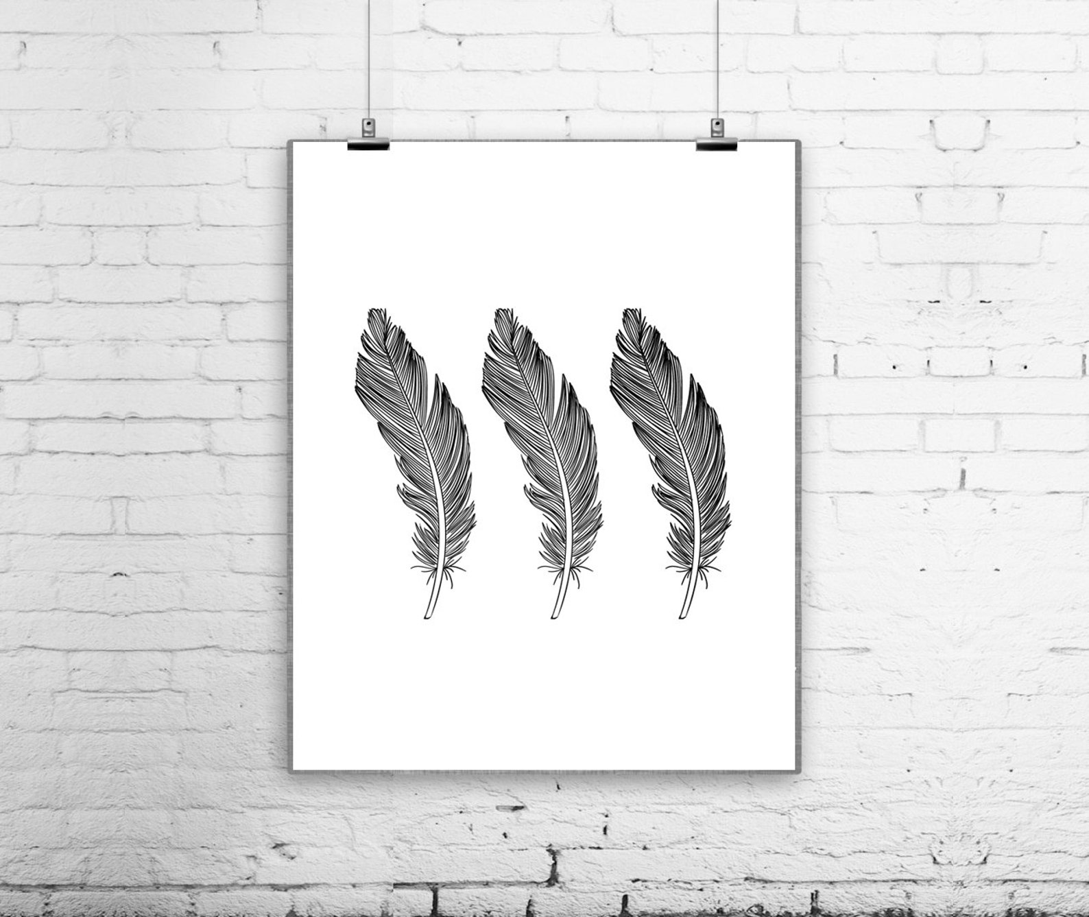 Feathers, Black and White, Native Feathers, Printable Wall Art, Home ...