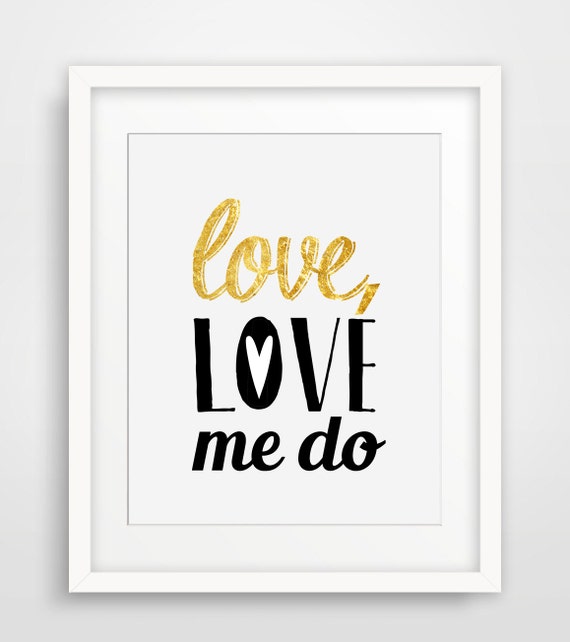 Love Me Do Beatles Inspired Retro Poster Love Print Quotes Etsy