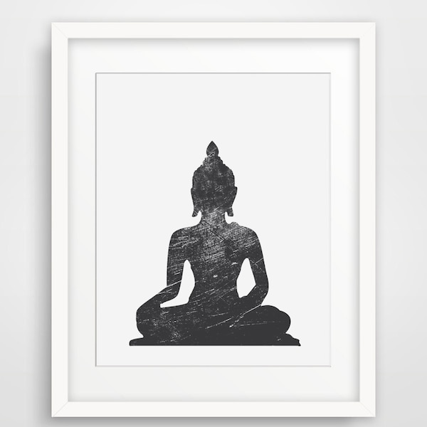 Buddha Print, Namaste Wall Art, Meditating Buddha Poster, Wall Print, Wall Prints, Bohemian Wall Decor, Indian Indie Home Decor, Black White