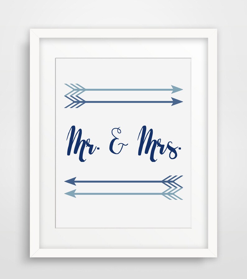 Mr and Mrs, Printable Art, Mr and Mrs Sign, Typography Print, Printable ...