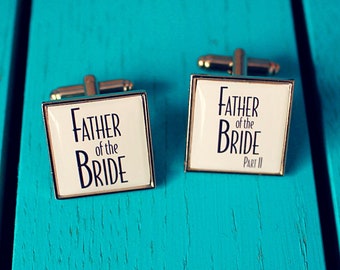 Father of the Bride Cufflinks - Film Cufflinks - Movie poster. Unique wedding cufflinks