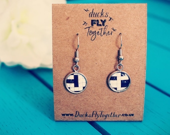 Crossword Earrings! Unique gift for Crossword puzzle lover! Attractive monochrome, modern, minimalist design. Mothers Day Gift. Gift for Mum