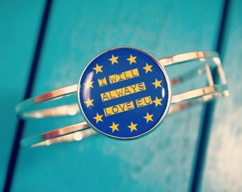 EU Flag Bracelet. Remain. Anti Brexit jewellery. Pro European. Europe gift. Personalised earrings. Gift for wife, girlfriend, mum. Liberal