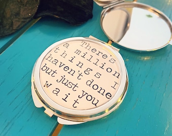 Song Lyrics Compact Mirror. Personalised Favourite Music Pocket Mirror. First Dance Song Words. Musical Theatre Gift.
