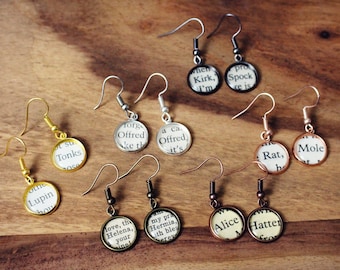 Recycled Book Page Earrings. Recycled Literature Jewellery. Bookworm Vintage Book. Reading Book Lover. Mothers Day Gift. Gift for Mum.