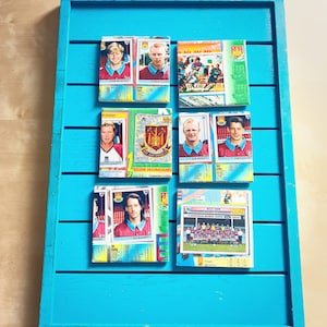 Vintage Sticker Book West Ham United Football Coasters. Upcycled Football Gift. Man Cave Home Decor. Retro Football Gift for Dad. 90s