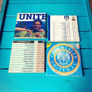 Vintage Colchester United Football Programme Coasters. Upcycled Football Gift. Man Cave Home Decor. Retro Football Gift for Dad.