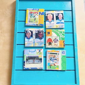 Vintage Sticker Book Queens Park Rangers Football Coasters. Upcycled QPR Football Gift. Man Cave Home Decor. Retro Football Gift for Dad 90s
