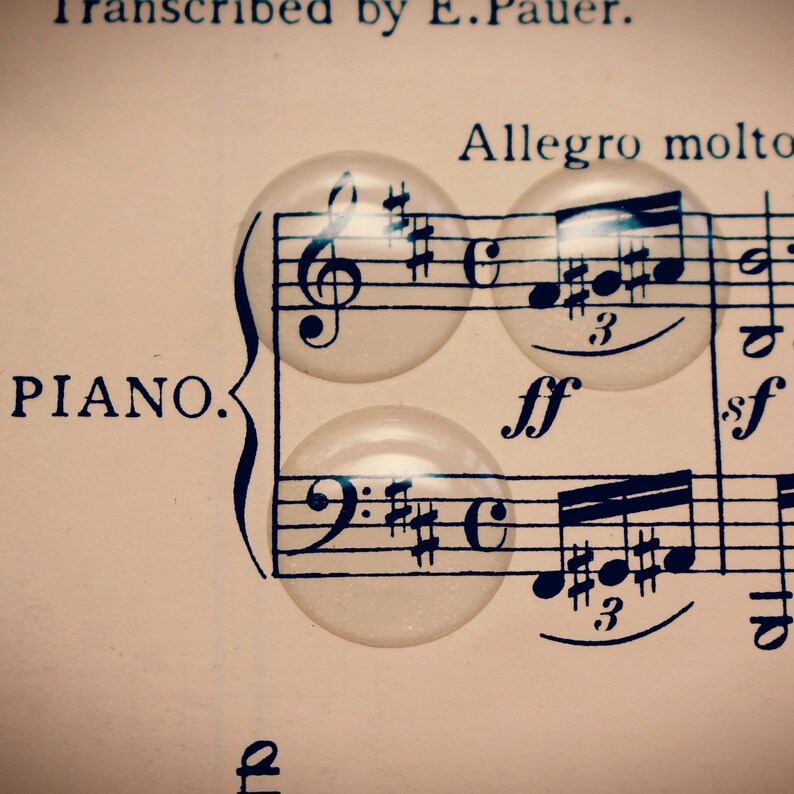 Gift for musician Vintage music score Novelty cufflinks Upcycled musical notes Gift for him Recycled sheet music cufflinks Music lover