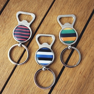 Rugby Union Team Colours Bottle Opener. Your team colours beer and rugby gift! Stocking filler rugby lover. Christmas gift for him. Sports